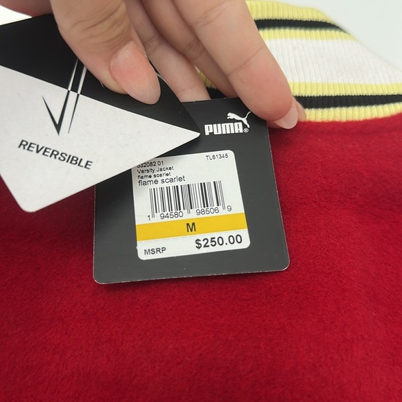 NWT Puma Varsity Jacket reversible flame scarlet - Picture 13 of 14